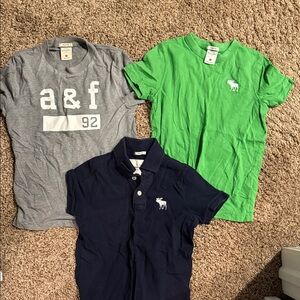 Abercrombie & Fitch Kids Tee Trio in Gray, Green, and Navy